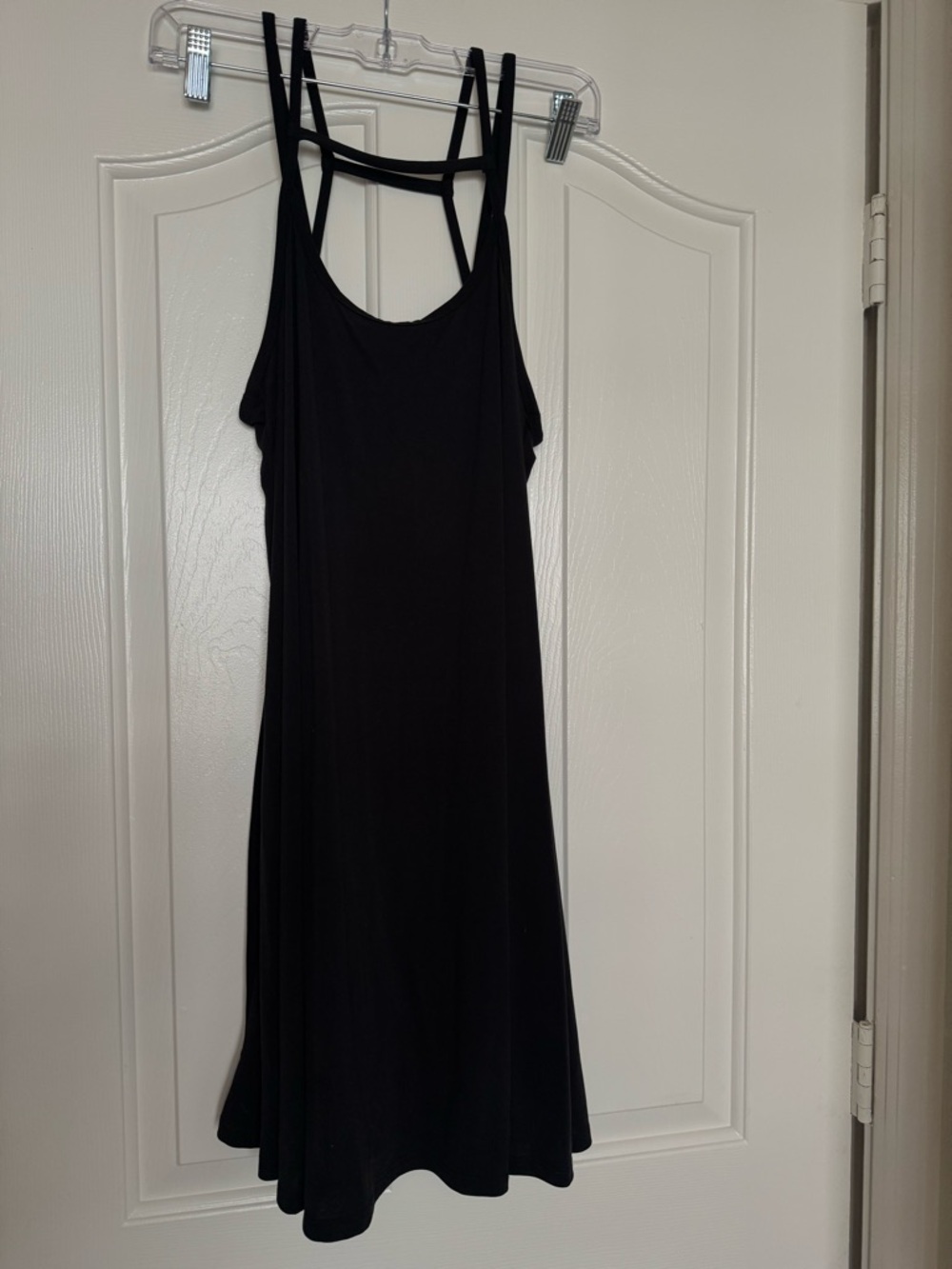 Buckle Black Strappy Mini Dress